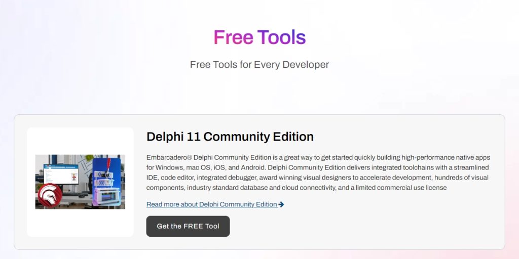 Delphi 11 Community Edition免费申请以及下载方式